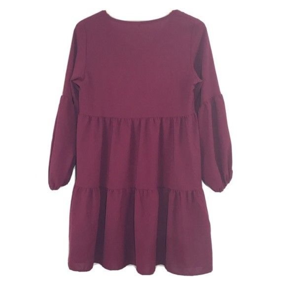 Tiered Balloon Sleeve A-Line Dress Size Small - Picture 5 of 6